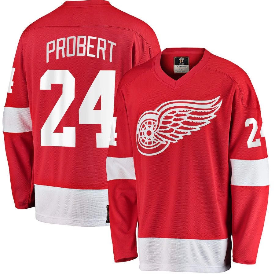 Men Detroit Red Wings #24 Bob Probert Fanatics Branded Red Premier Breakaway Retired Player NHL Jersey